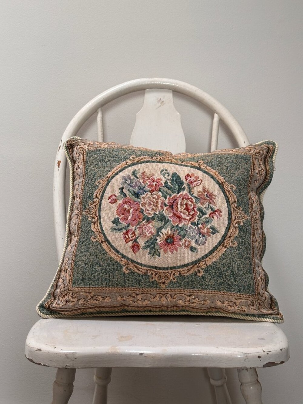 Vintage Floral Tapestry Cushion